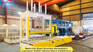 Henrriet Dual-Station Automatic Conveyor Roller Heavy-Duty Cold Press.