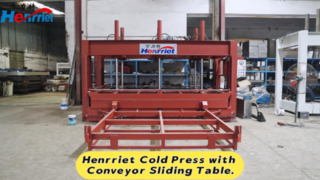 Henrriet Cold Press with Conveyor Sliding Table.