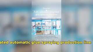 Integrated automatic glue spraying production line
