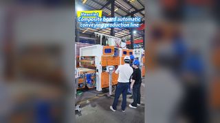 Sandwich panel hot pressing production line